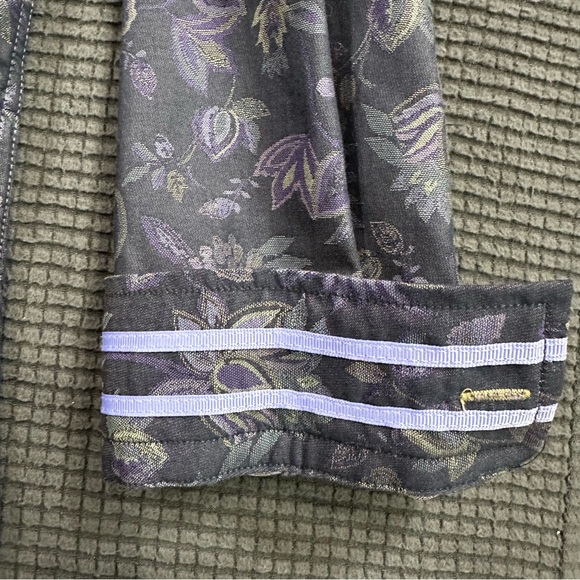 Robert Graham Kamil Indigo Floral Shirt Mens XL Tailored Fit - Picture 7 of 9